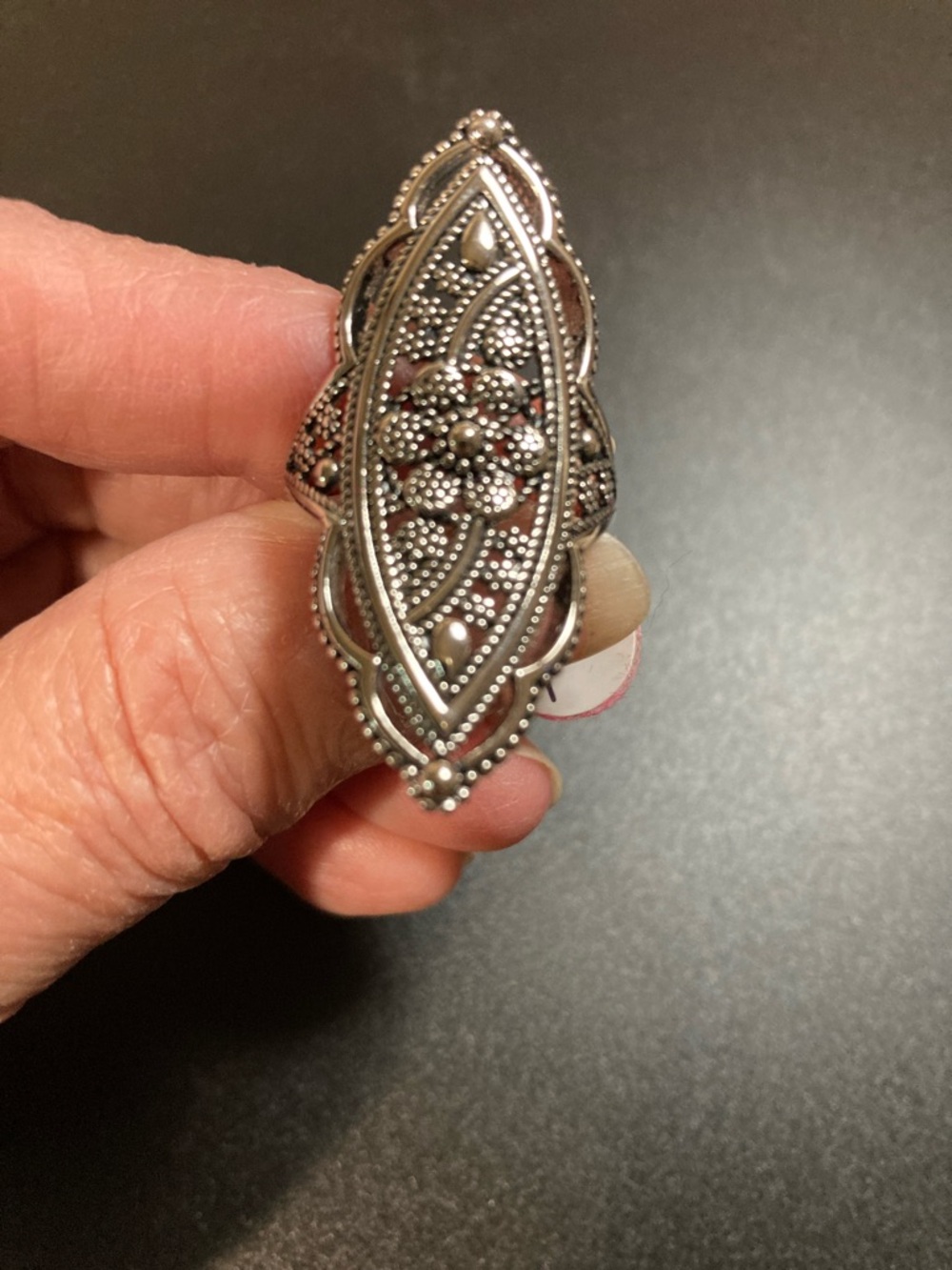 Sterling silver, extravagant rope flower ring